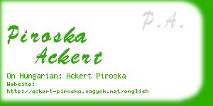 piroska ackert business card